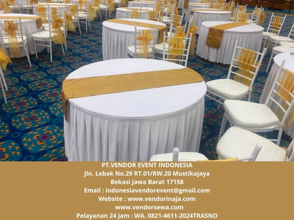 Sewa Kursi Tiffany Putih Plus Pita Gold Jakarta