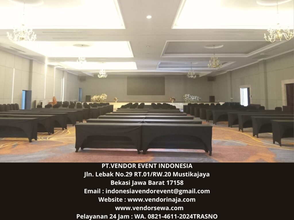 Sewa Meja IBM Cover Stretch Hitam Hotel Aston Cimone