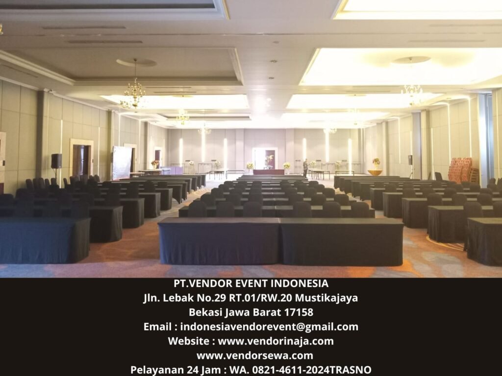 Sewa Meja IBM Cover Stretch Hitam Hotel Aston Cimone
