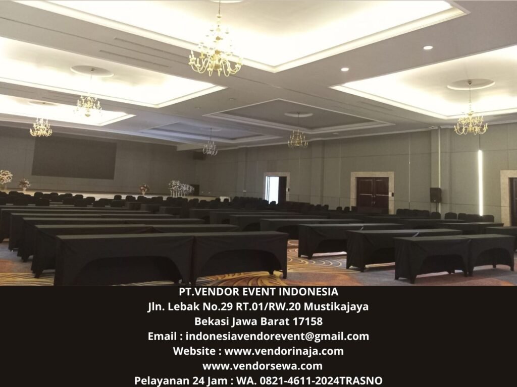Sewa Meja IBM Cover Stretch Hitam Hotel Aston Cimone