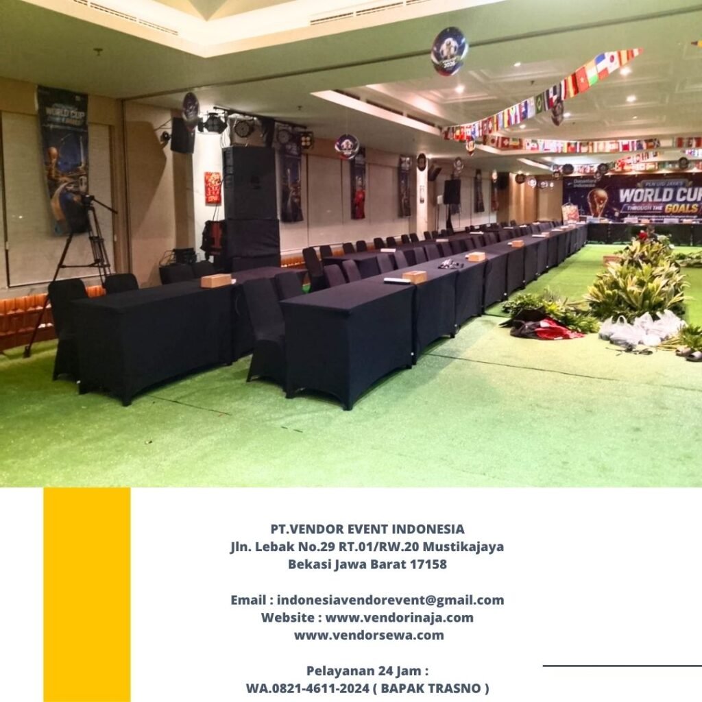 Rental Meja Kotak,Kursi event Cover Hitam Karawang
