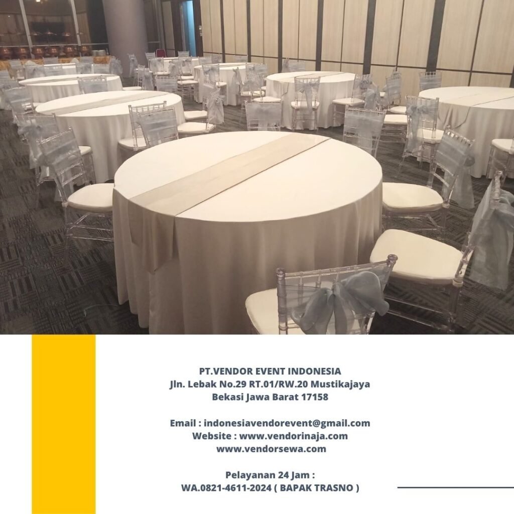 Rental Round table,Tiffany Acrylic Chairs Jakarta