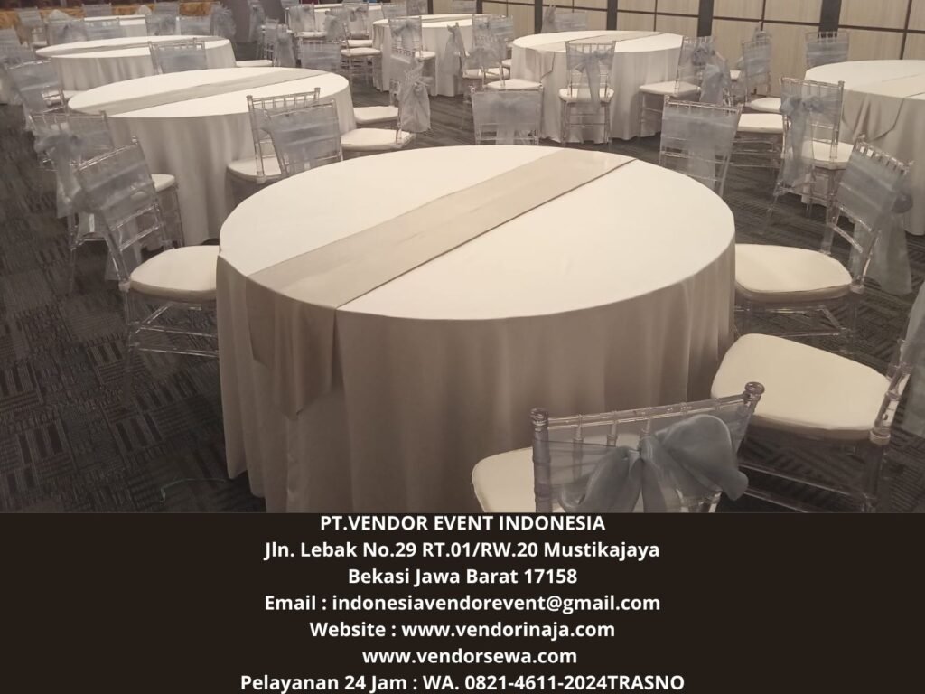 Rental Round table,Tiffany Acrylic Chairs Jakarta