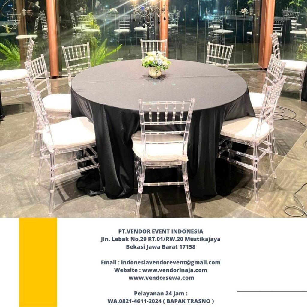 Sewa Round Table,Kursi Tiffany Acrylic Jakarta