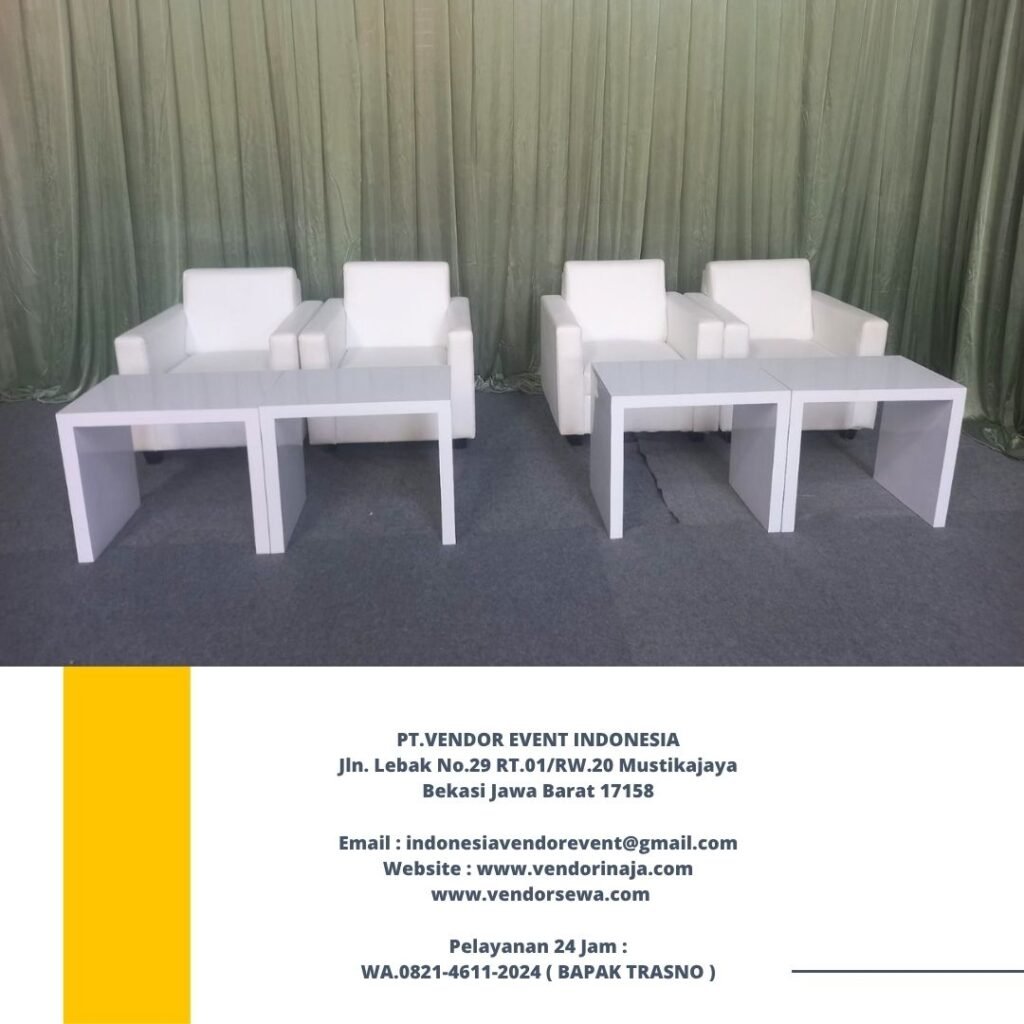 Sewa Sofa Dan Meja HPL Putih Area Bekasi