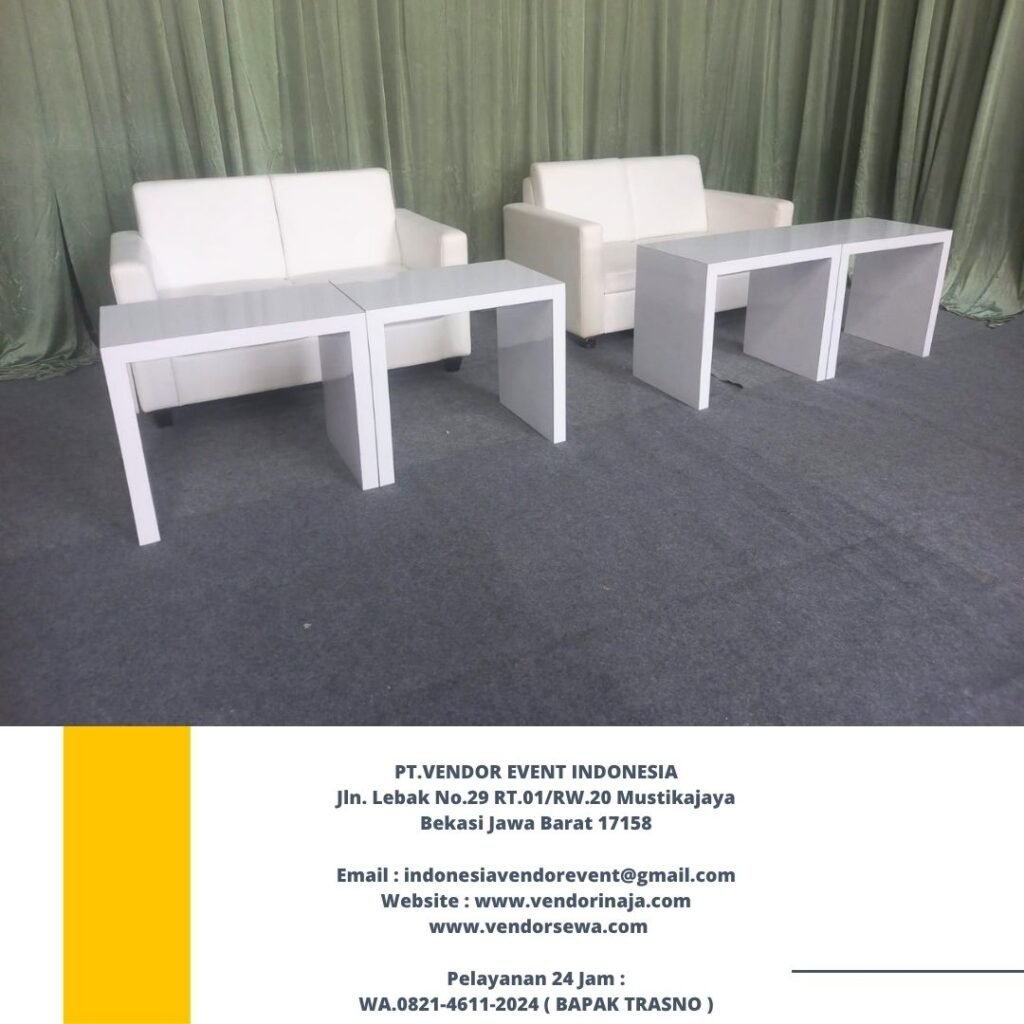 Sewa Sofa Dan Meja HPL Putih Area Bekasi