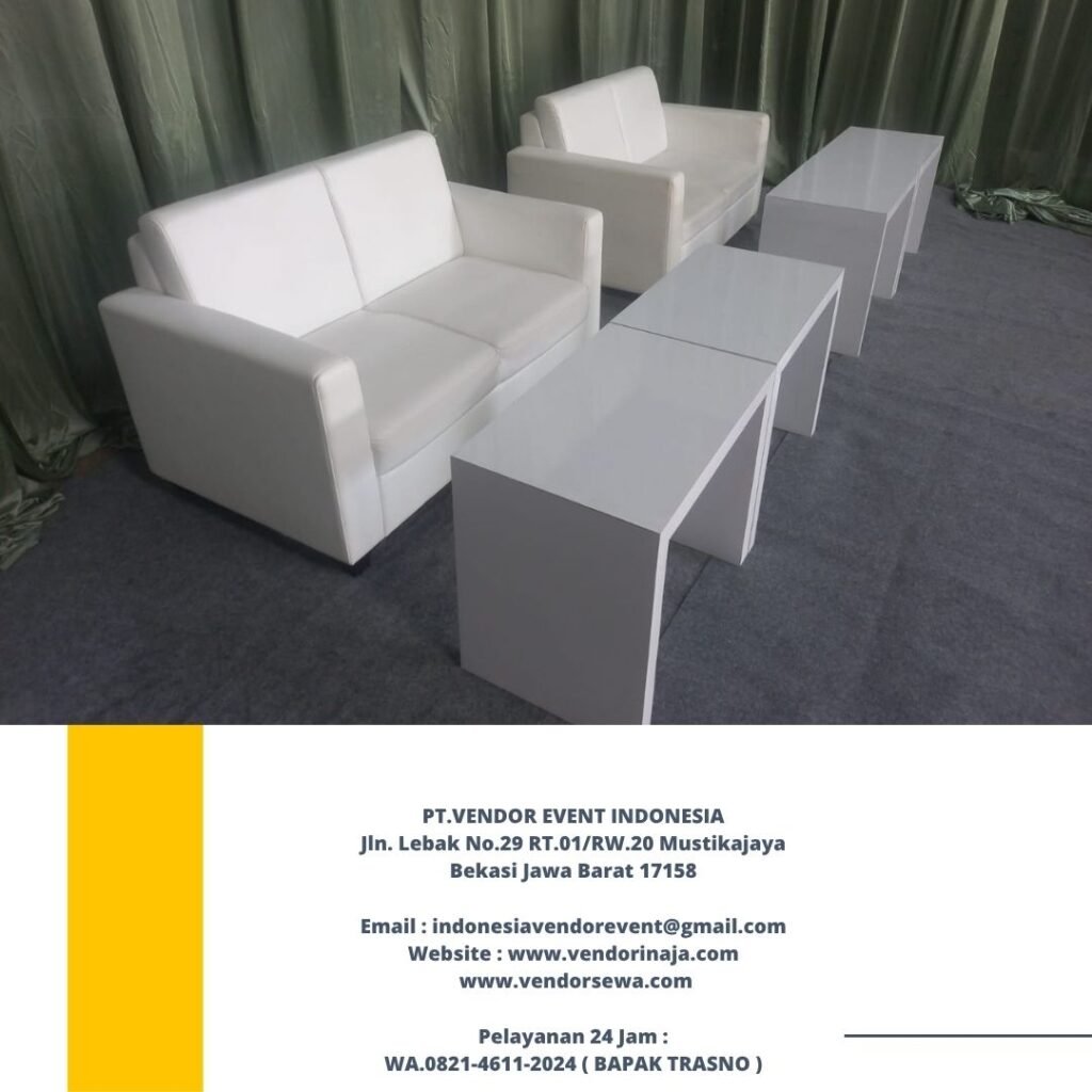 Sewa Sofa Dan Meja HPL Putih Area Bekasi