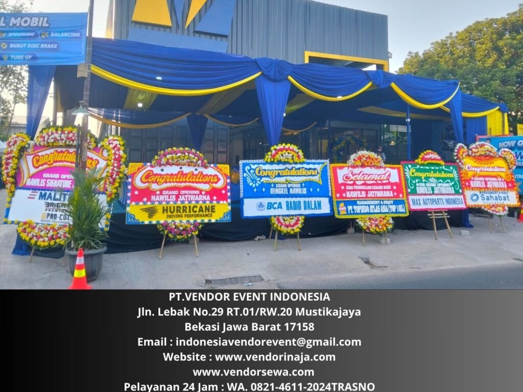 Sewa Tenda Dekorasi kain biru Bekasi