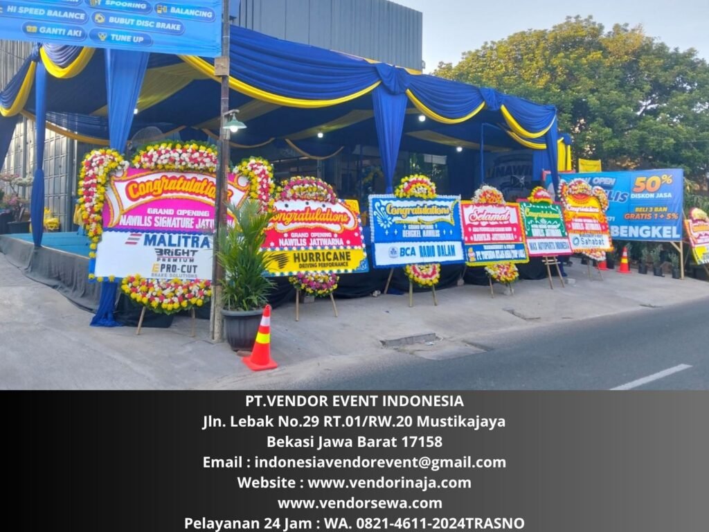 Sewa Tenda Dekorasi kain biru Bekasi