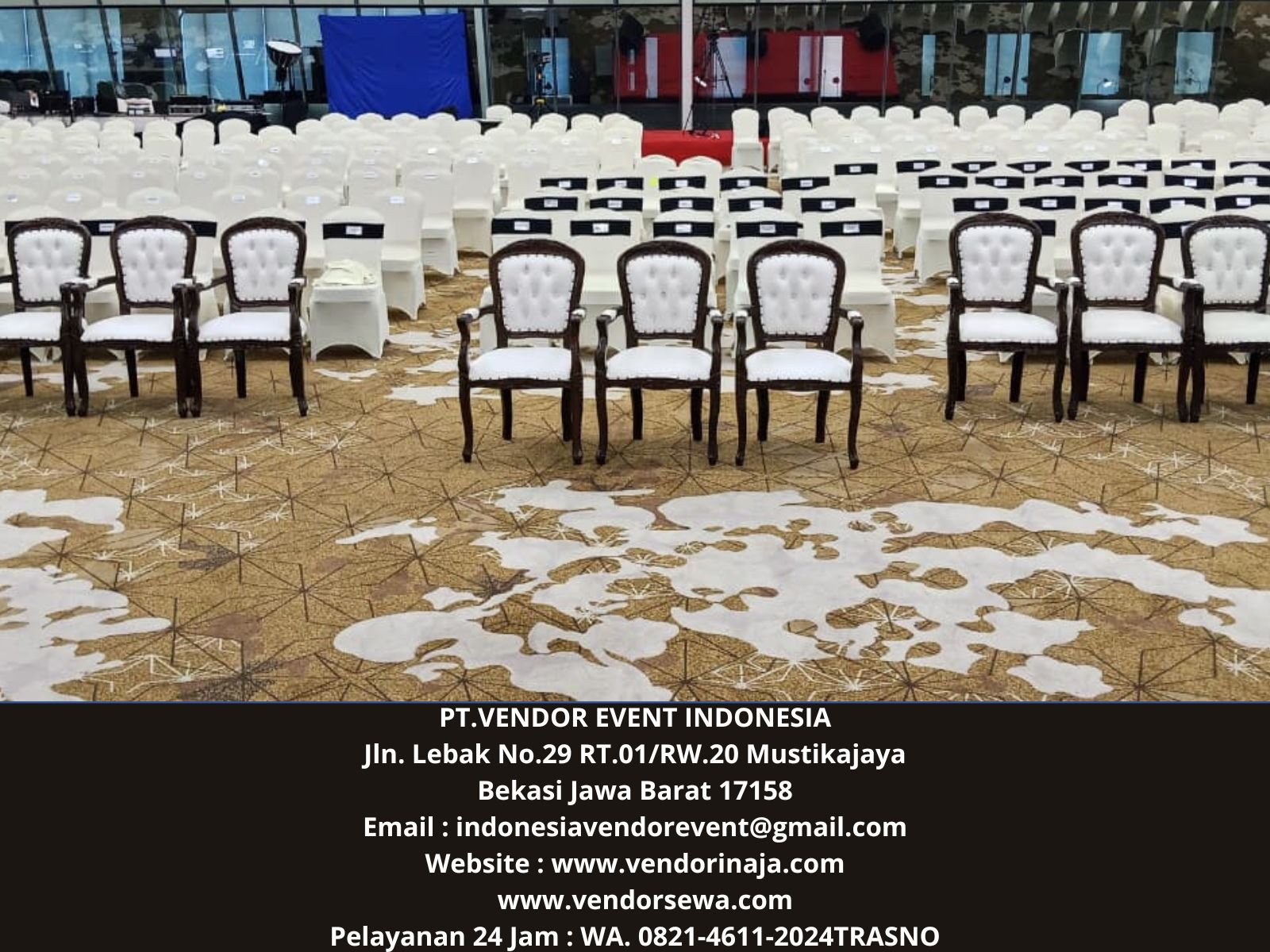 Sewa Kursi VIP Kayu Atau Arm Chairs VIP Gedung Asean Blok M