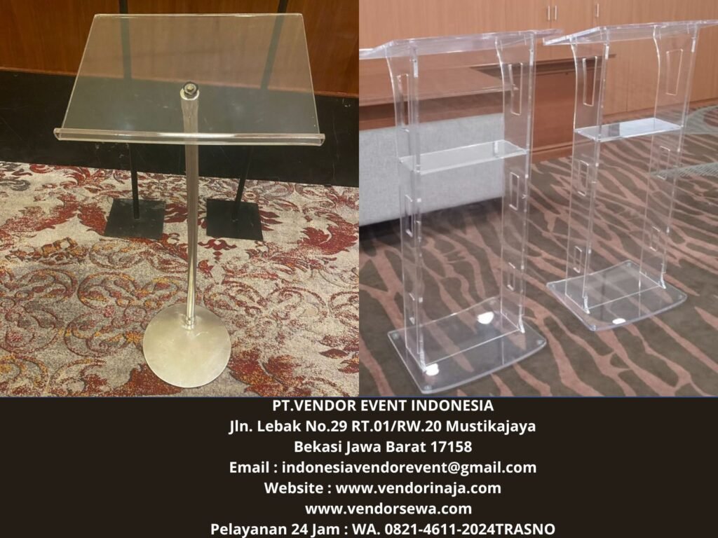 Sewa Podium acrylic Kotak,Podium Acrylic Kaki Stainless Jaksel