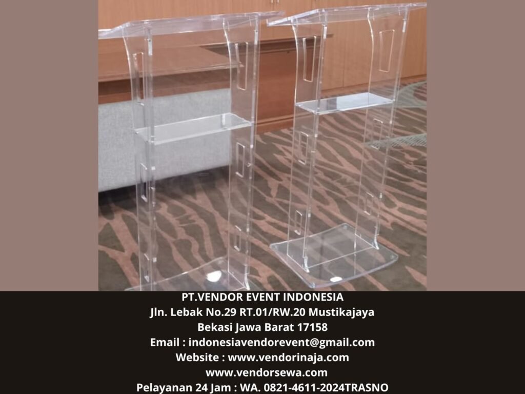 Sewa Podium acrylic Kotak,Podium Acrylic Kaki Stainless Jaksel