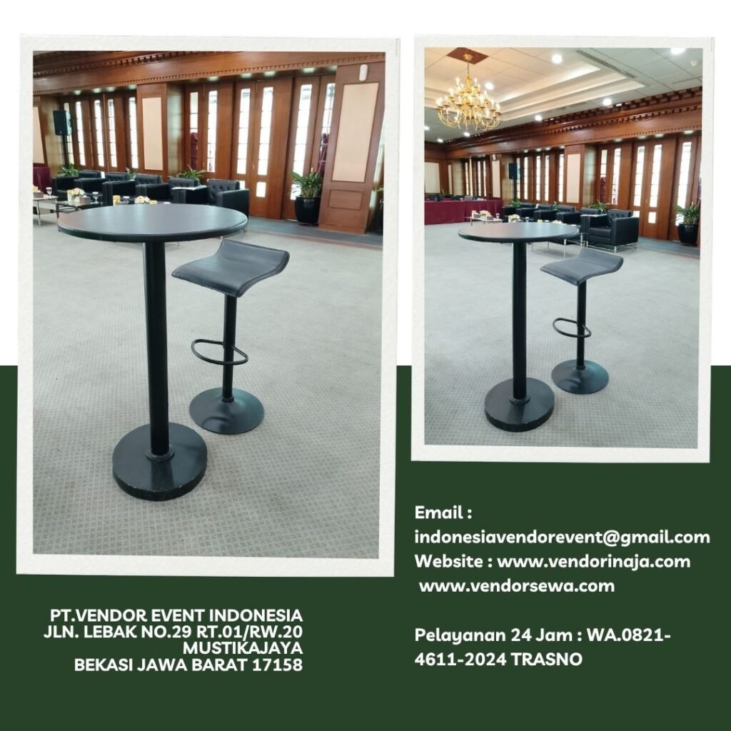 Sewa Kursi,Meja Barstool Cover Hitam Ketat Jakarta