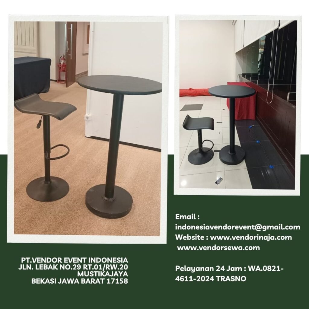 Sewa Kursi,Meja Barstool Cover Hitam Ketat Jakarta