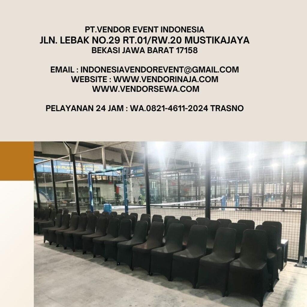 Sewa Meja Bar,Meja Ibm,Kursi Susun Cover Hitam Jakpus