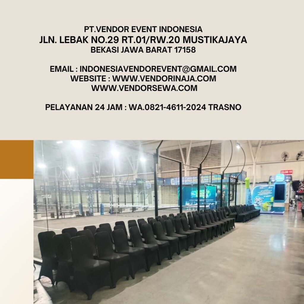 Sewa Meja Bar,Meja Ibm,Kursi Susun Cover Hitam Jakpus