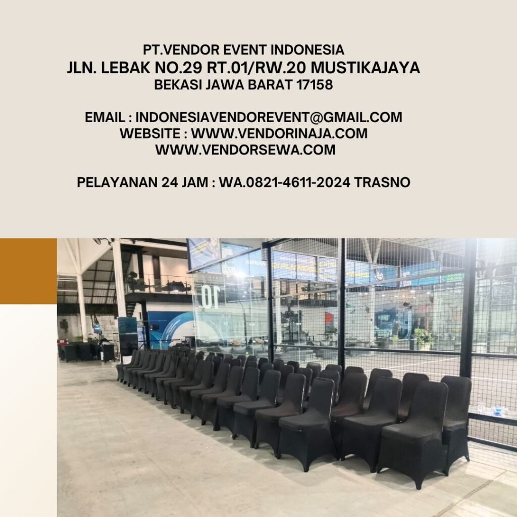 Sewa Meja Bar,Meja Ibm,Kursi Susun Cover Hitam Jakpus