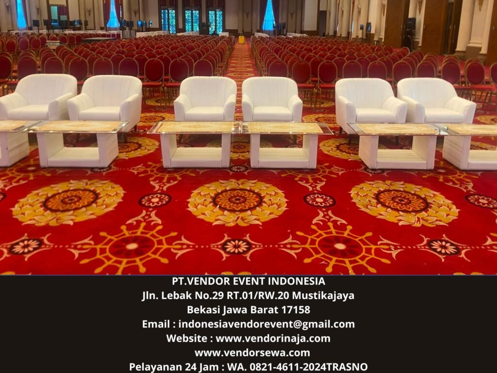 Sewa Sofa retro,Meja Kaca VIP Putih Jakut