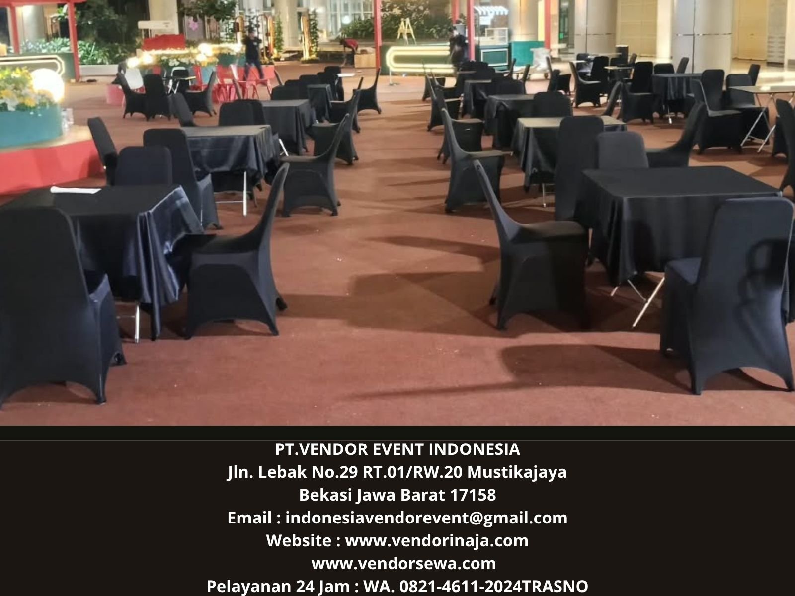 Sewa Kursi Susun Cover Hitam PIK2 (0821-4611-2024)