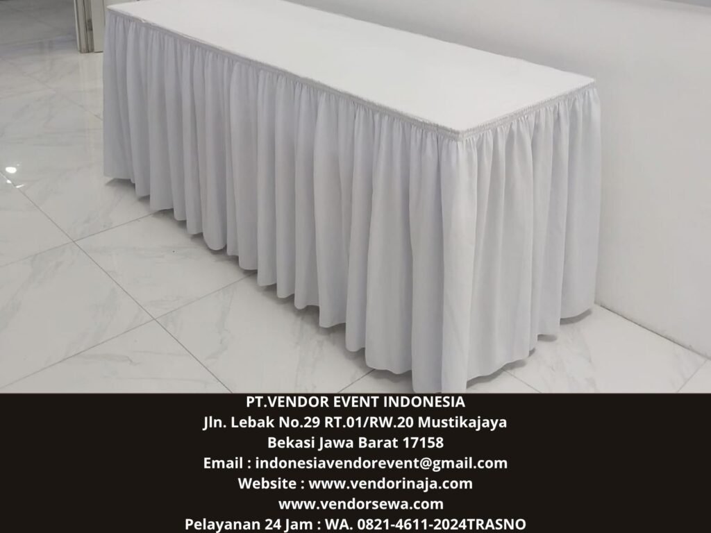 Sewa Meja Kotak,Kursi susun Cover Putih Harapan Indah (0821-4611-2024)