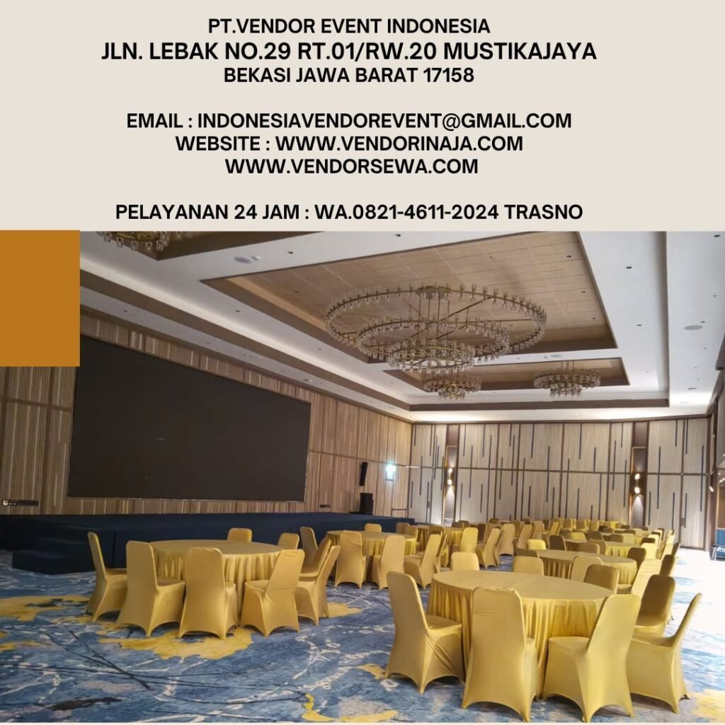 Sewa Meja dan Kursi Cover Gold Jakarta (0821-4611-2024)