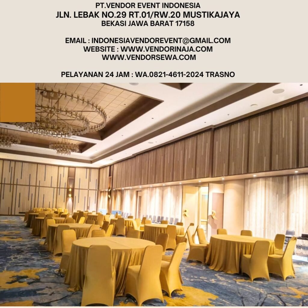 Sewa Meja dan Kursi Cover Gold Jakarta (0821-4611-2024)