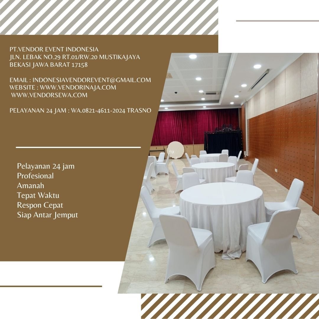 Sewa Round Table Dan Kursi Futura Cover Putih Event Kemendikbud Jakpus (082146112024)
