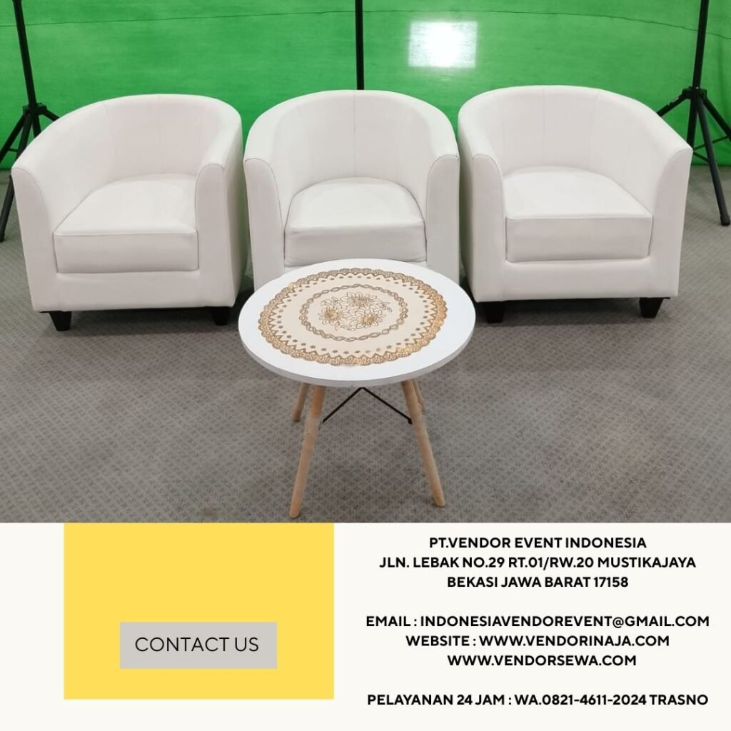Sewa Sofa Oval putih jakarta (082146112024)