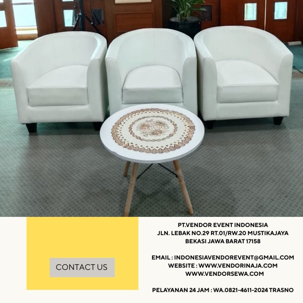 Sewa Sofa Oval putih jakarta (082146112024)