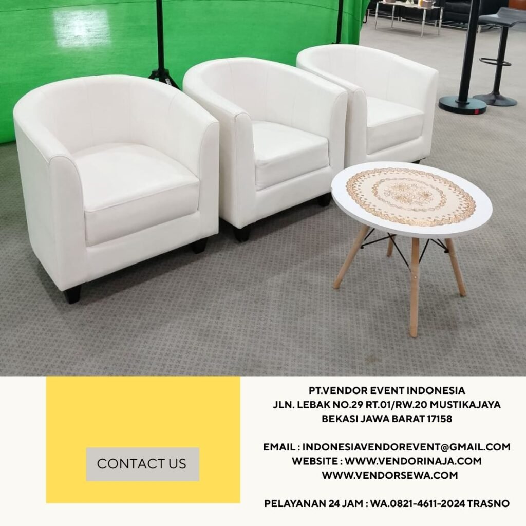Sewa Sofa Oval putih jakarta (082146112024)