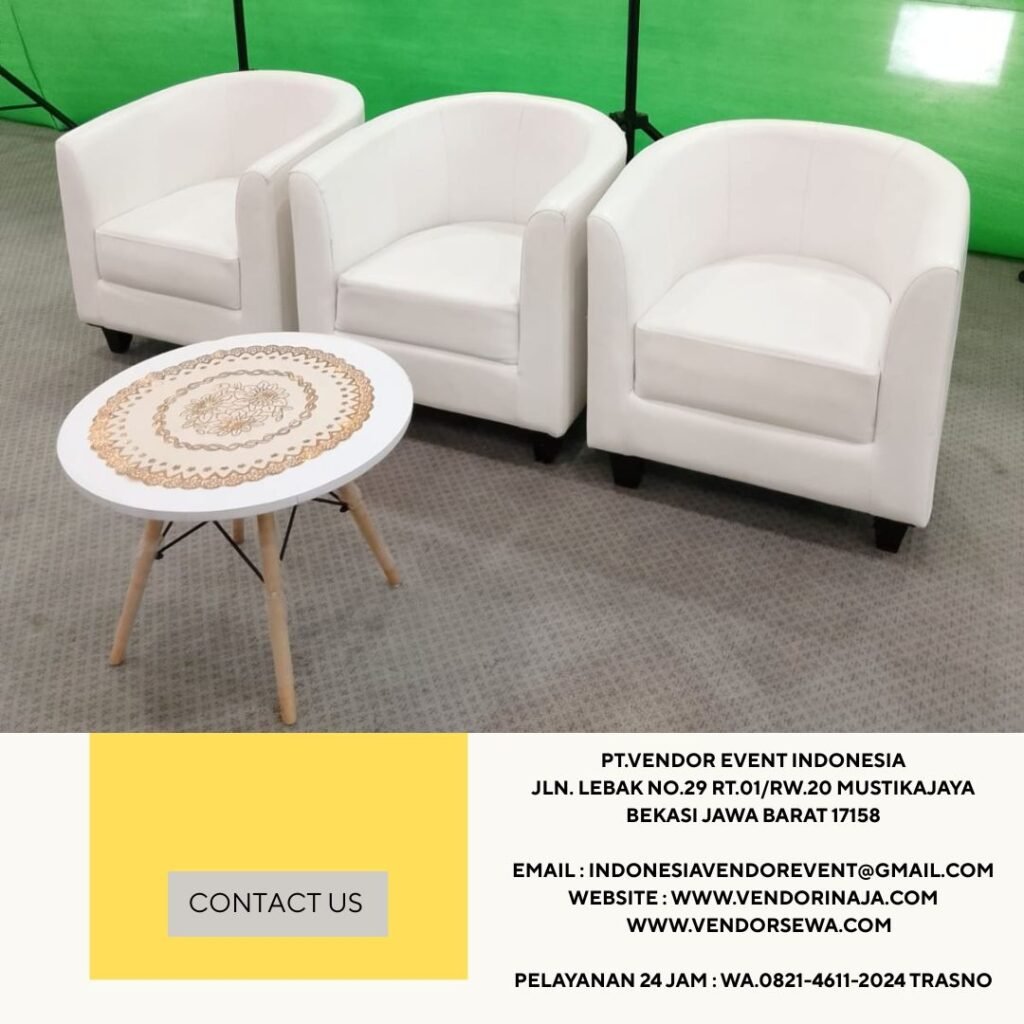 Sewa Sofa Oval putih jakarta (082146112024)