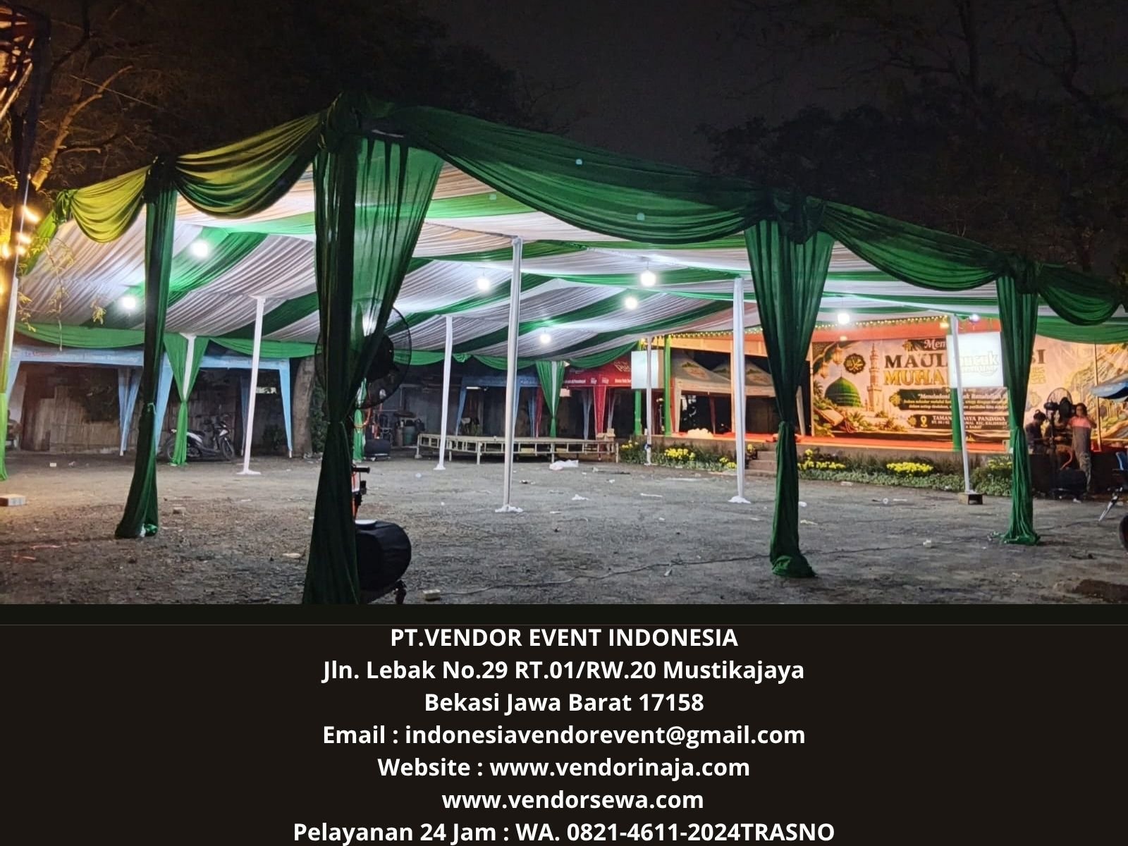 Sewa Tenda Serut Putih Hijau jakarta (0821-4611-2024)
