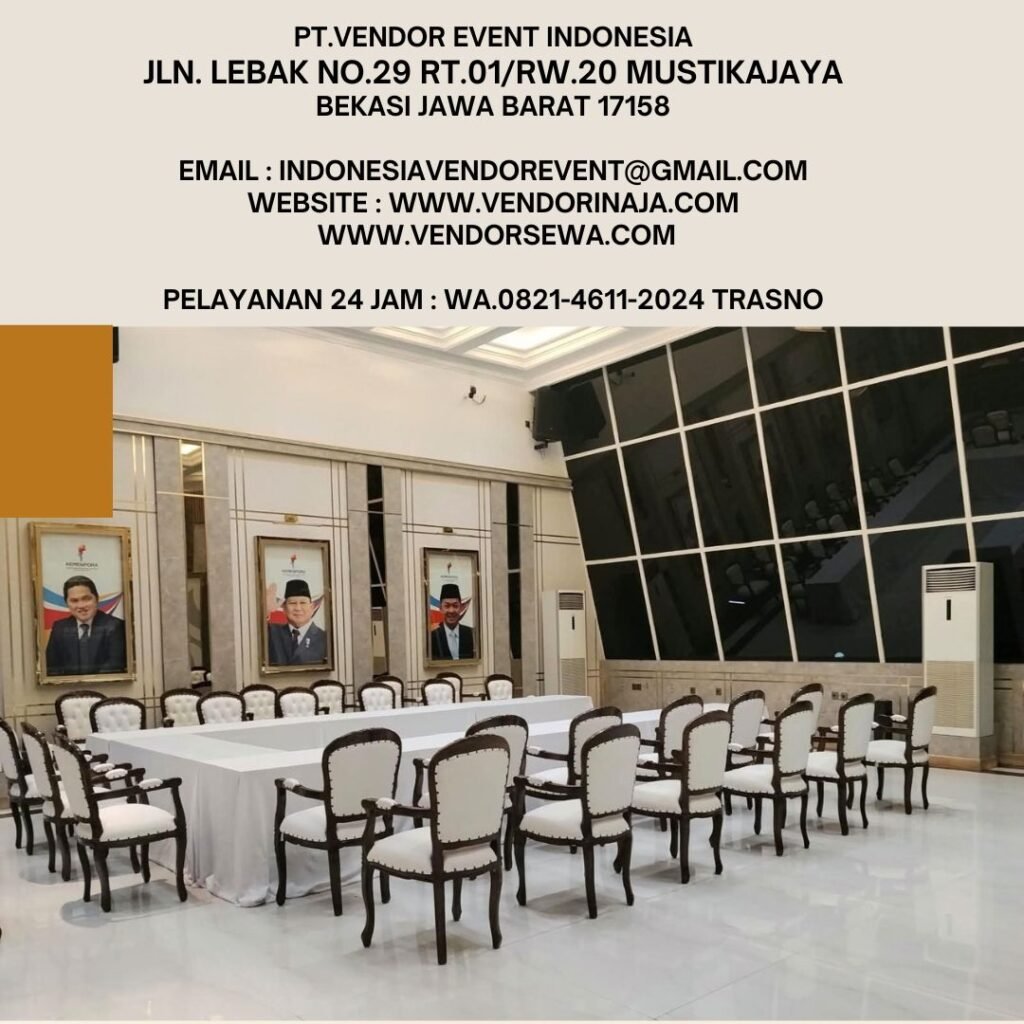 Sewa Arm Chairs Dan Meja Kotak Cover Putih Menpora Jakarta Pusat