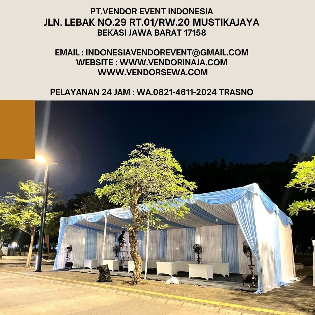 Sewa Tenda Serut Biru Putih,Meja Kursi PIK2 (0821-4611-2024)